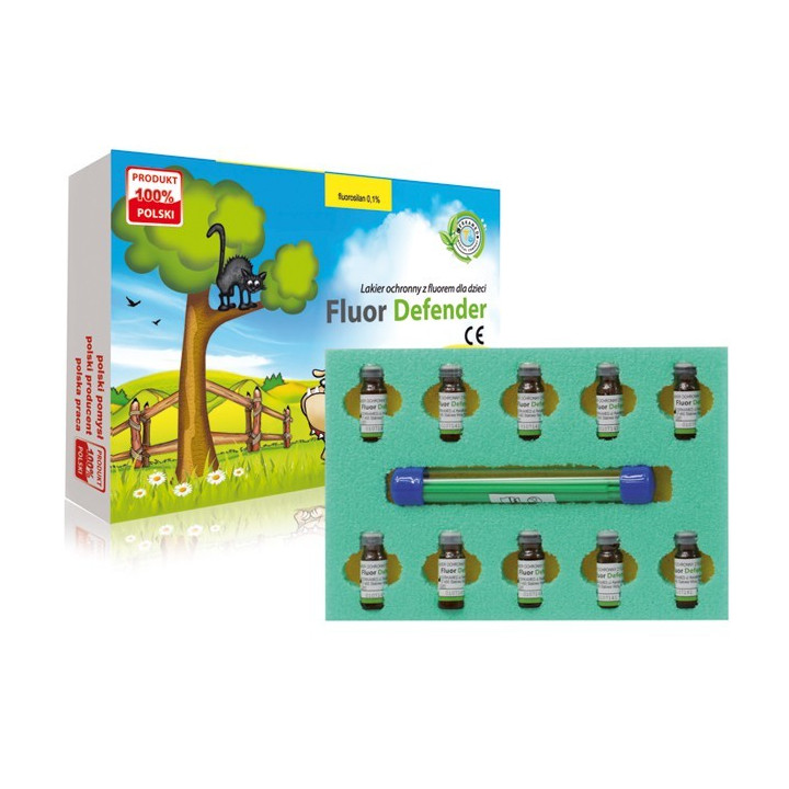 Fluor Defender MAXI 10x1ml - Lakier ochronny z fluorem dla dzieci