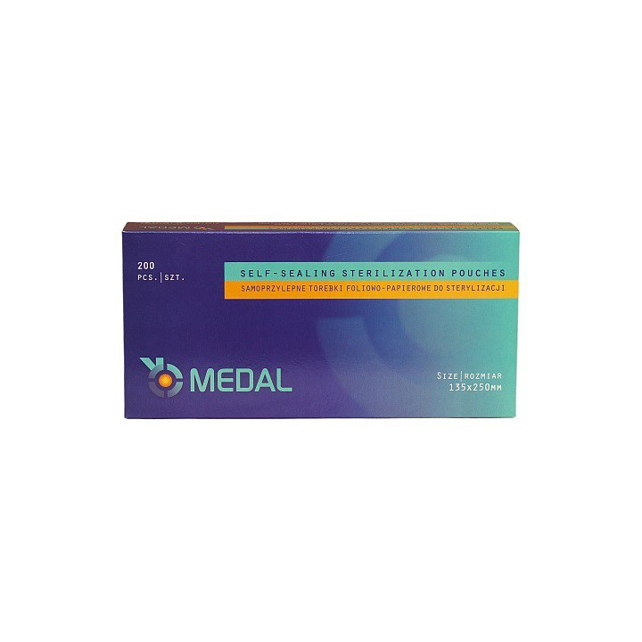 Torebki do sterylizacji Medal 135mm x 250mm 200szt.