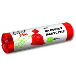 Worki czerwone na odpady medyczne 120L 20szt.