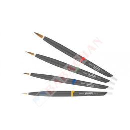 Zestaw pędzelków Genius Set (roz. 2, 4, 6, 8) z naturalnego włosia z funkcją ochronną.