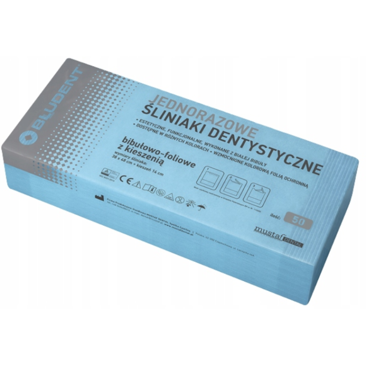 Śliniaki dentystyczne Mustaf 50szt.