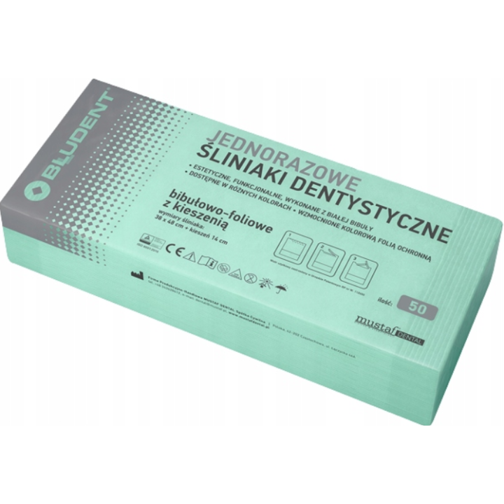 Śliniaki dentystyczne Mustaf 50szt.