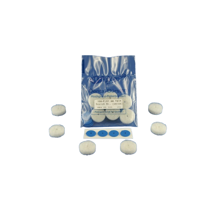 Szczoteczka z tworzywa biała Fleece Ø23mm 6szt.