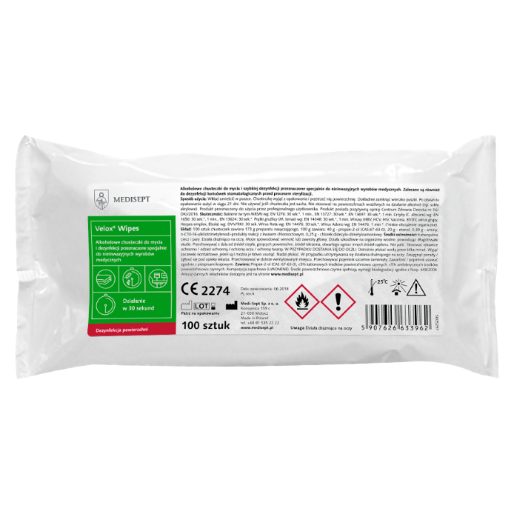 Velox Wipes Chusteczki 100szt. MEDISEPT