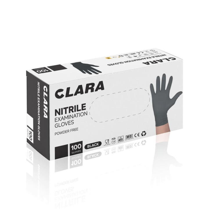 Rękawice nitrylowe czarne CLARA 100szt.