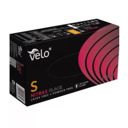 Rękawice nitrylowe bezpudrowe VELO Czarne Black 100szt.