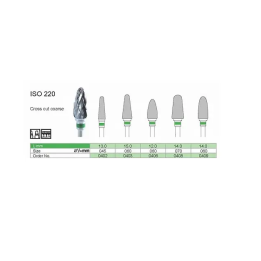 Frez zielony z grubymi krzyżowymi nacięciami 1szt. Shark Burs
